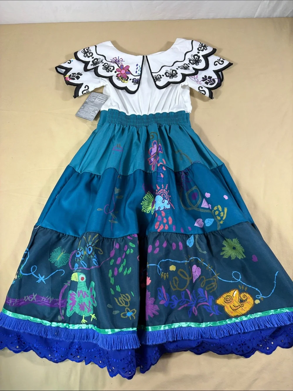 Disney Teal & White Floral Tiered Girls' Costume Dress